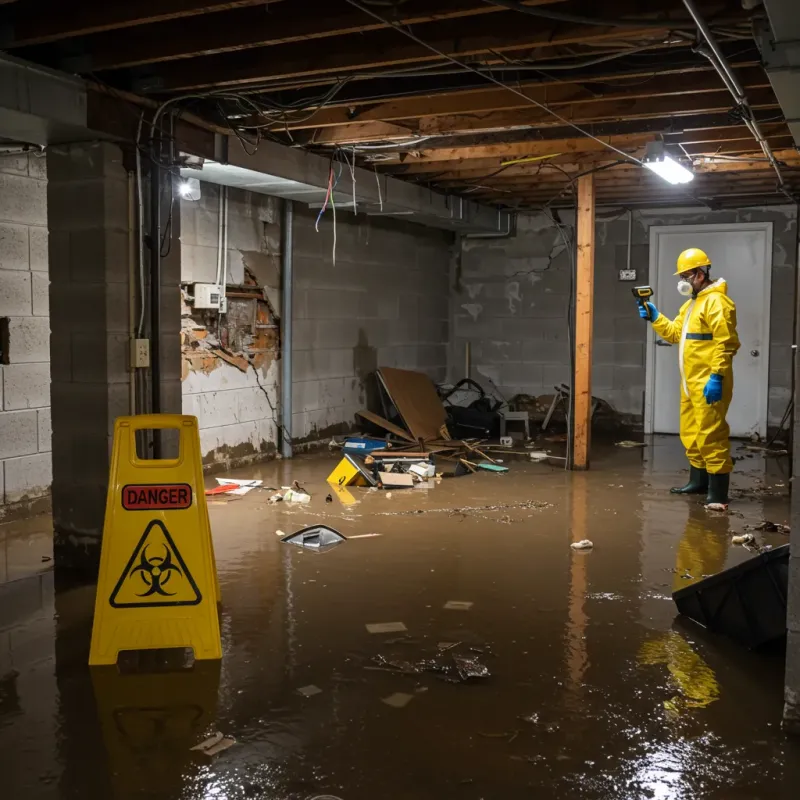 Flooded Basement Electrical Hazard in Clifton Forge, VA Property